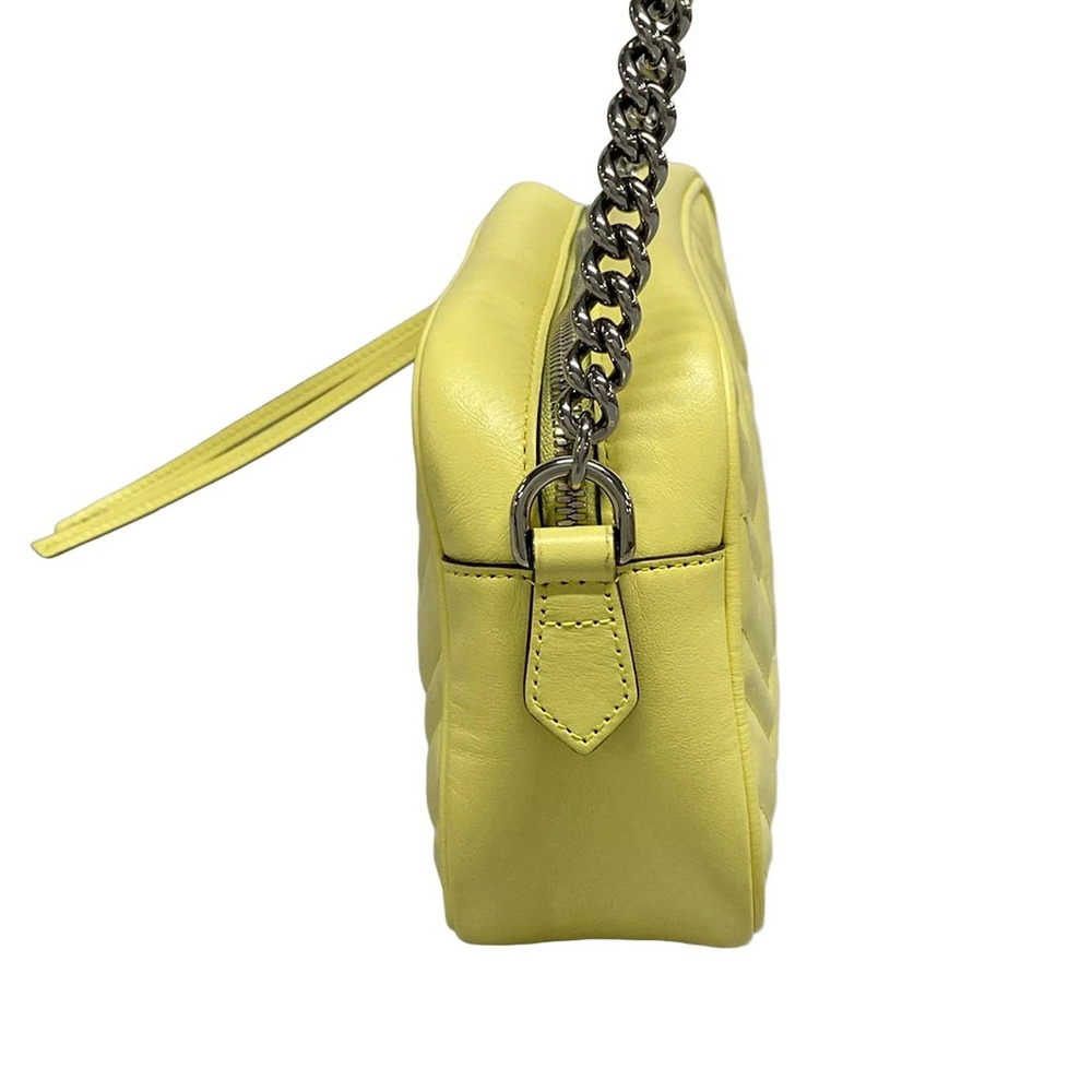 GUCCI GG Marmont Shoulder Bag Chain Yellow Leather - Picture 4 of 7
